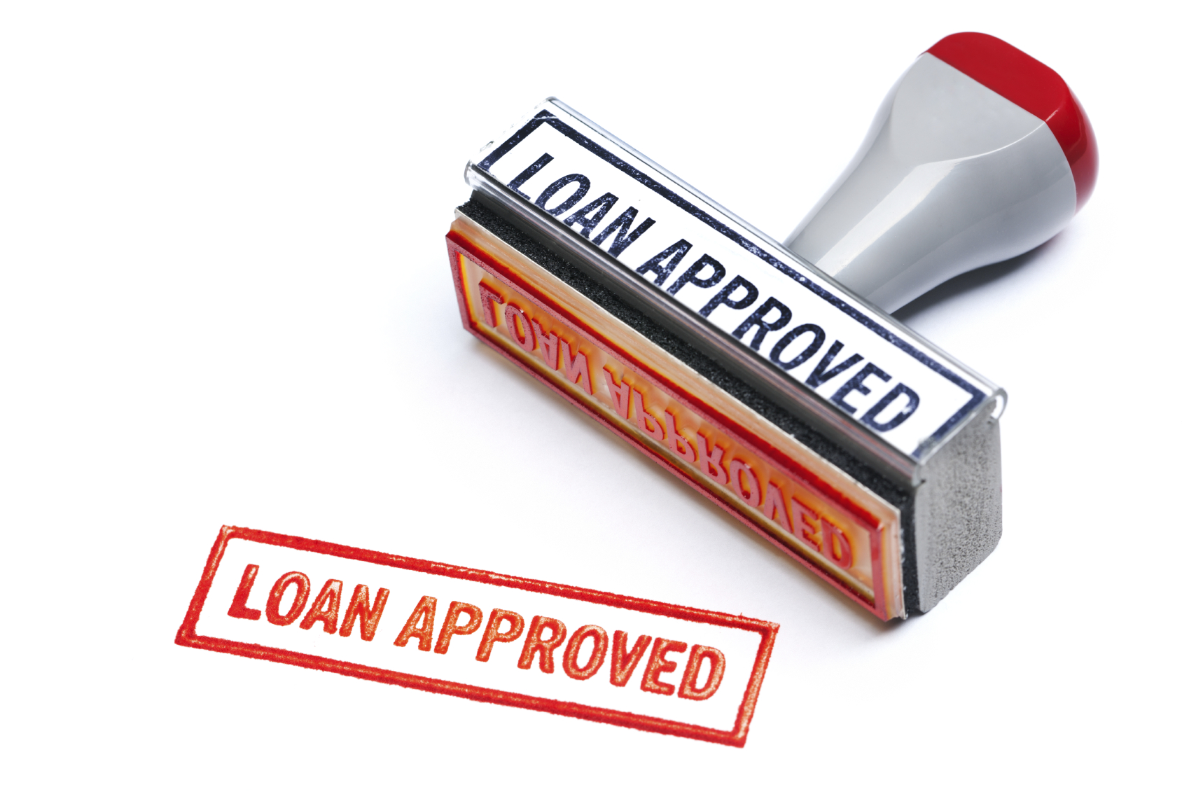 "Loan approved" in red stamp