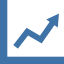 A graph pointing upwards from left to right